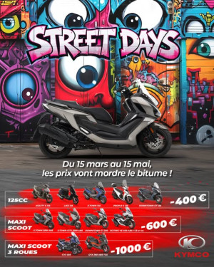 Profitez des Street Days Kymco chez Espace Motos St Quentin